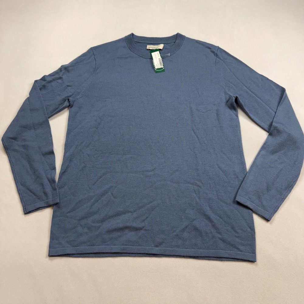 Artefact Brosnan Merino Wool Crewneck Sweater Light Blue Mens Medium NWT